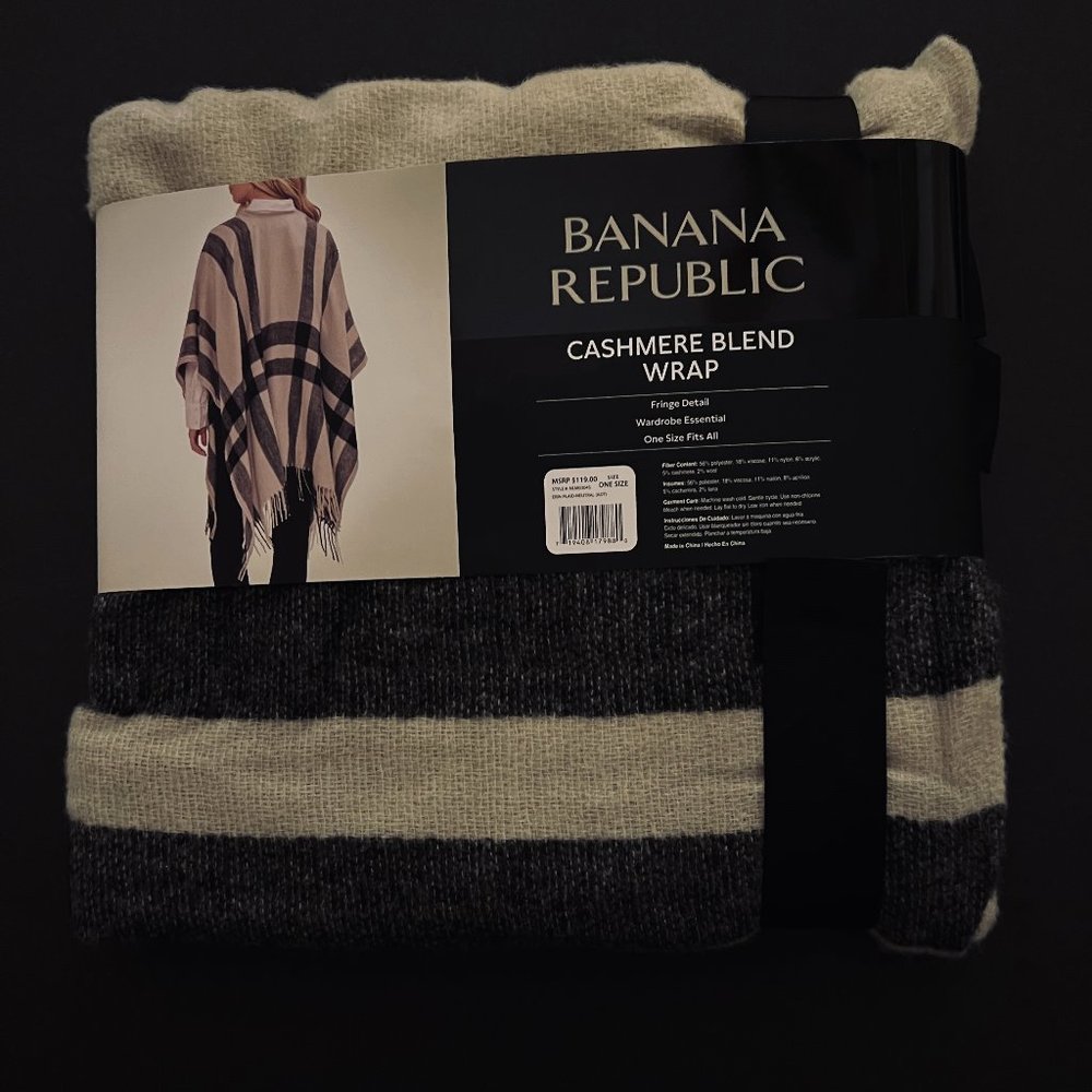 BANANA REPUBLIC Cashmere Blend Wrap OSFM - Picture 3 of 6